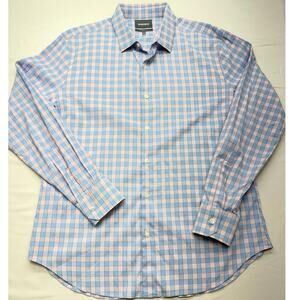 Bonobos Slim Fit Long Sleeve Button Down Shirt - Blue/Pink Gingham - Size L